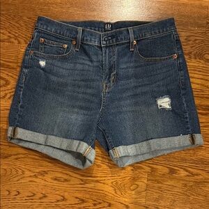 GAP Women's Rolled Hem Jean Shorts - Dark Blue
